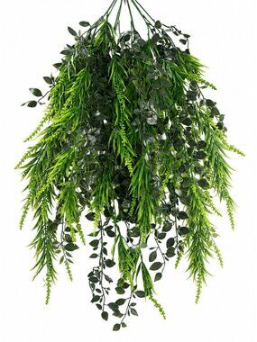 Artificial Hanging Plant 31 Inch, 6 Stem Faux Greenery Bundle, Cascading Trailin